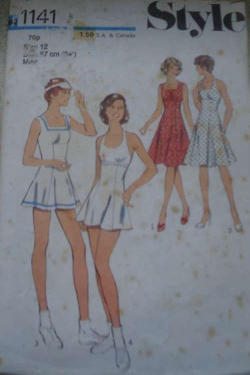 STYLE PATTERNS 1141 - TENNIS DRESS & PANTIES SIZE 12 BUST 87 CM NO SEWING INSTRUCTIONS