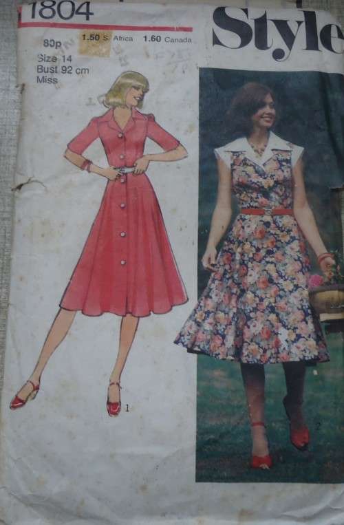 STYLE PATTERNS 1804  DRESS WITH FLARED SKIRT SIZE 14  BUST 92 CM COMPLETE
