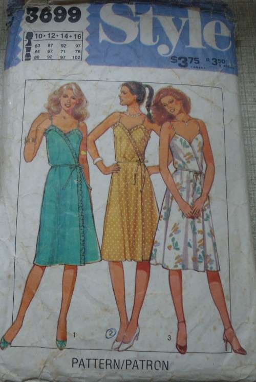 STYLE PATTERNS 3699  LADIES FRONT WRAP DRESS SIZE 10 + 12 + 14 + 16 NO SEWING INSTRUCTIONS