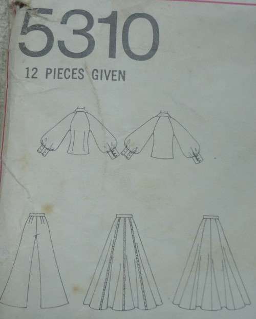 SIMPLICITY PATTERNS 5310 BLOUSE, SKIRT & BELL BOTTOM PANTS SIZE 16 BUST 38" COMPLETE & UNCUT