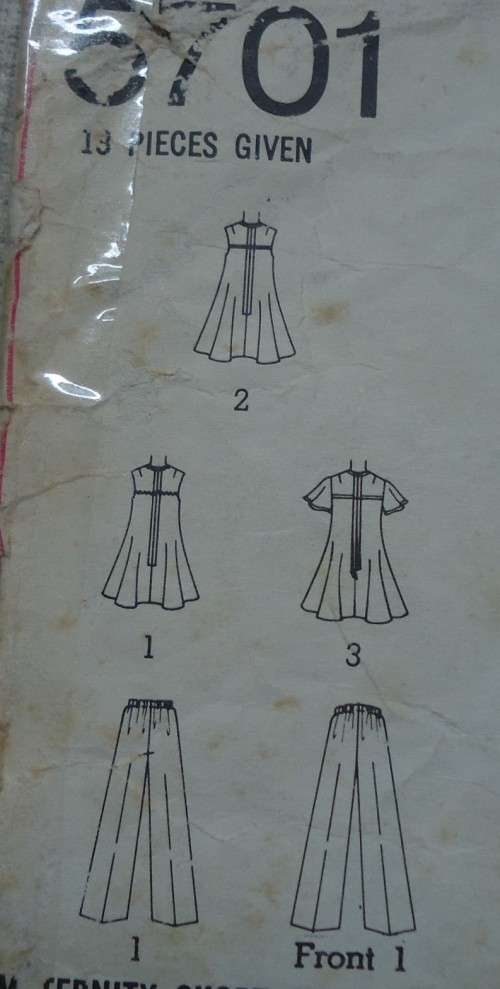 SIMPLICITY PATTERNS 5701 MATERNITY SHORT DRESS OR TOP & PANTS SIZE 12 BUST 31" COMPLETE