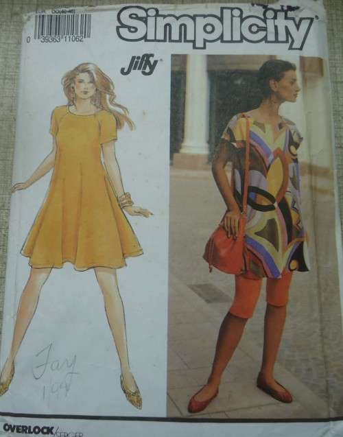 SIMPLICITY PATTERN 7158 DRESS & LEGGINGS SIZE OO=12-18  COMPLETE