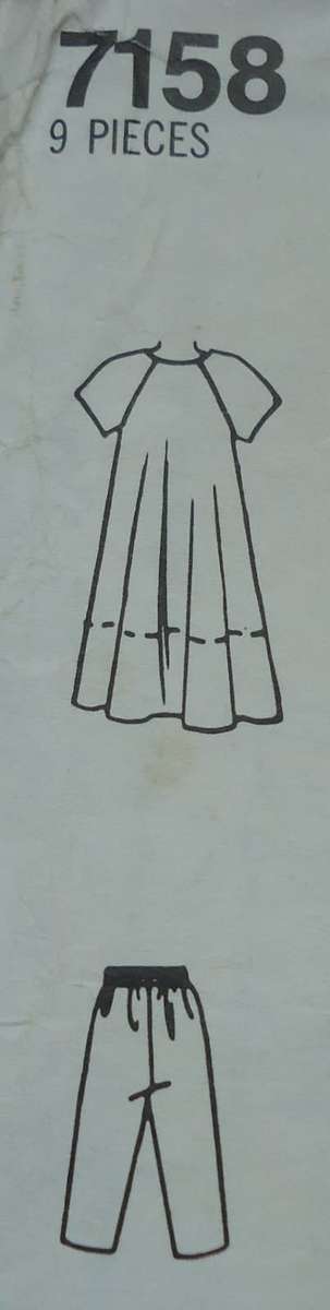 SIMPLICITY PATTERN 7158 DRESS & LEGGINGS SIZE OO=12-18  COMPLETE