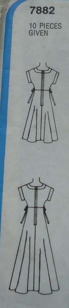 SIMPLICITY PATTERN 7882 HIGH BODICE DRESS SIZE 12 BUST 87 CM/34" COMPLETE
