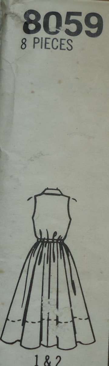 SIMPLICITY PATTERN 8059 COLLAR DRESS WITH FULL SKIRT  SIZE HH = 6- 12 COMPLETE