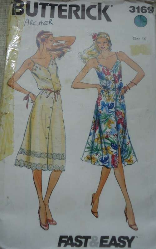 BUTTERICK  PATTERN  3169 SUNDRESS SIZE 16 SEE DESCRIPTION