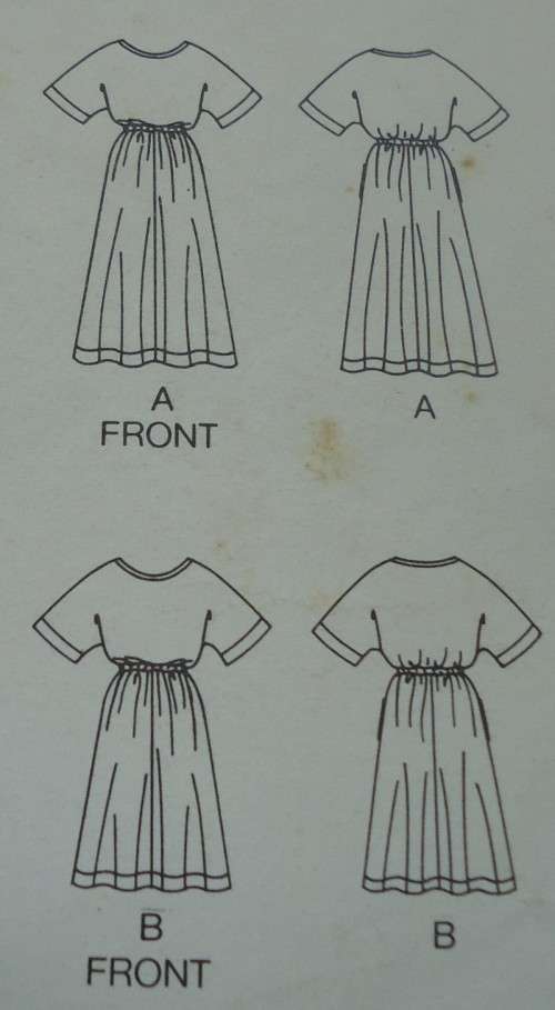 BUTTERICK  PATTERN 4966 VERY LOOSE FITTING PULL-OVER DRESS  SIZE 6+8+10 COMPLETE