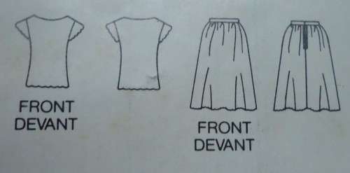 BUTTERICK  PATTERN 5300 TOP WITH CAP SLEEVES & SKIRT SIZE A = 6 + 8 + 10 COMPLETE