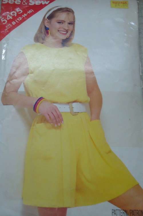 BUTTERICK  PATTERN 5495  JUMPSUIT  SIZE B = 12+14+16  COMPLETE