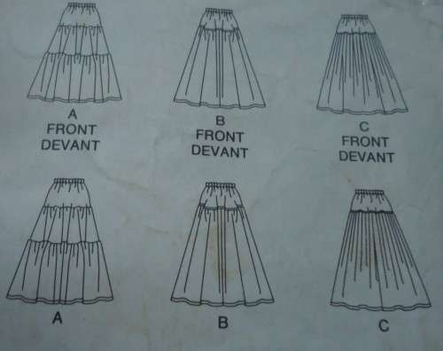 BUTTERICK  PATTERN 5609 TIERED SKIRT  SIZE SMALL (8 - 10)  SEE DESCRIPTION