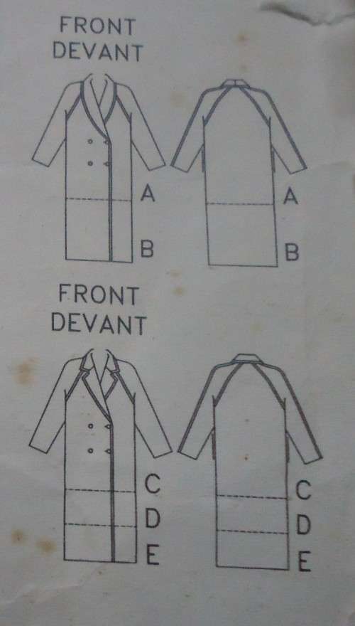 BUTTERICK  PATTERN 5654 LONG & SHORT COAT  SIZE 8 + 10 + 12 COMPLETE