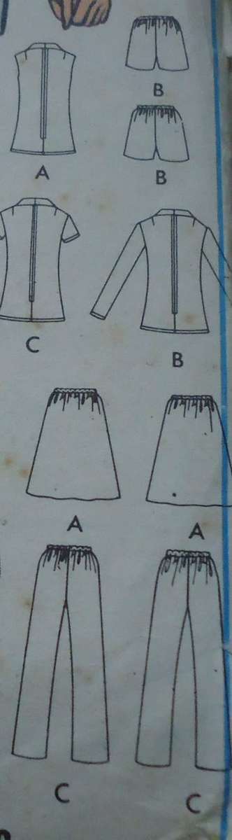 BUTTERICK  PATTERN 6213  TOP, SKIRT, PANTS & SHORTS  SIZE 16 1/2 BUST 39" OR 99 CM COMPLETE