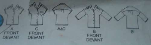 BUTTERICK  PATTERN 6542 SET OF BLOUSES SIZE 6 + 8 + 10  COMPLETE