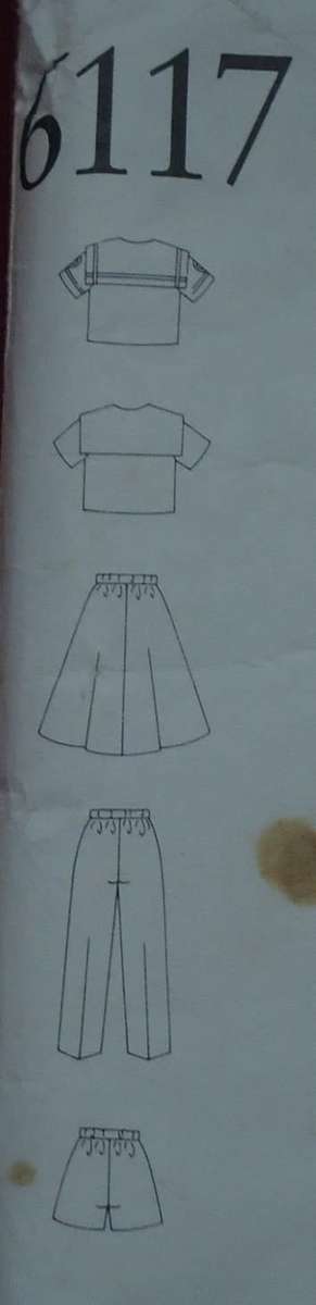 NEW LOOK PATTERNS 6117-GIRL`S SAILOR TOP, PANTS & SKIRT 8 SIZES IN ONE 3 - 10 YEARS- COMPLETE