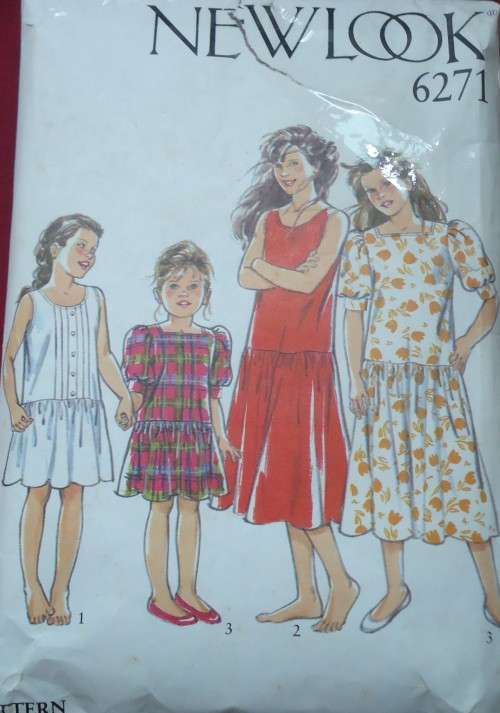 NEW LOOK PATTERNS 6271  GIRL'S DRESS NINE  SIZES IN ONE 4 - 11 YEARS COMPLETE