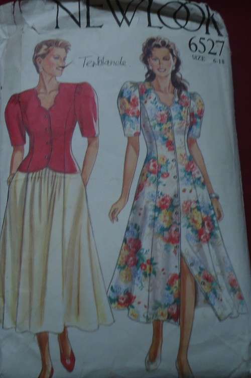 NEW LOOK PATTERNS 6527  SHAPED NECK DRESS OR TOP, SKIRT  7 SIZES IN ONE 6 - 18 SEE DESCRIPTION