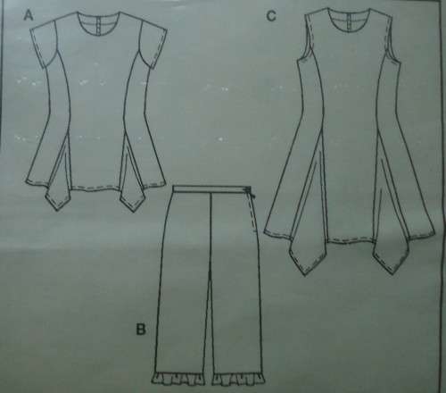 BURDA PATTERN 9655 GIRLS HANDKERCHIEF DRESS OR TOP AND PANTS SIZES 4+5+6+7+8+9+10 YEARS COMPLETE