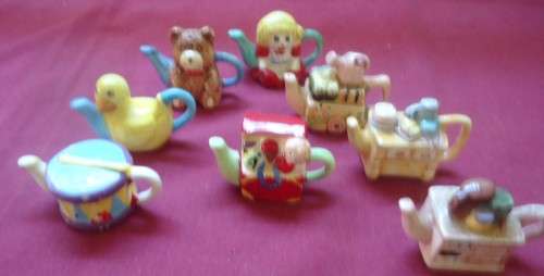 RED ROSE (CANADA) TEA MINIATURE TEAPOTS - EIGHT ASSORTED TOY CHEST & CUPBOARD SERIES