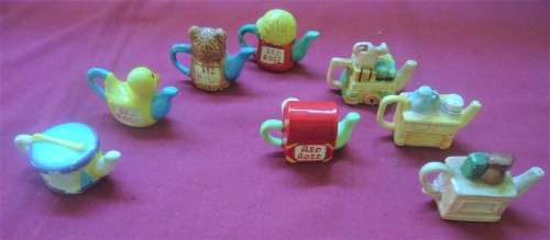 RED ROSE (CANADA) TEA MINIATURE TEAPOTS - EIGHT ASSORTED TOY CHEST & CUPBOARD SERIES