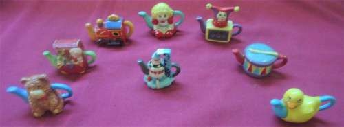 RED ROSE (CANADA) TEA MINIATURE TEAPOTS - EIGHT ASSORTED TOY CHEST & INVENTION SERIES