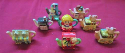 RED ROSE (CANADA) TEA MINIATURE TEAPOTS - EIGHT ASSORTED