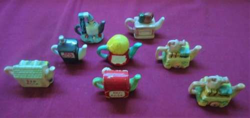 RED ROSE (CANADA) TEA MINIATURE TEAPOTS - EIGHT ASSORTED
