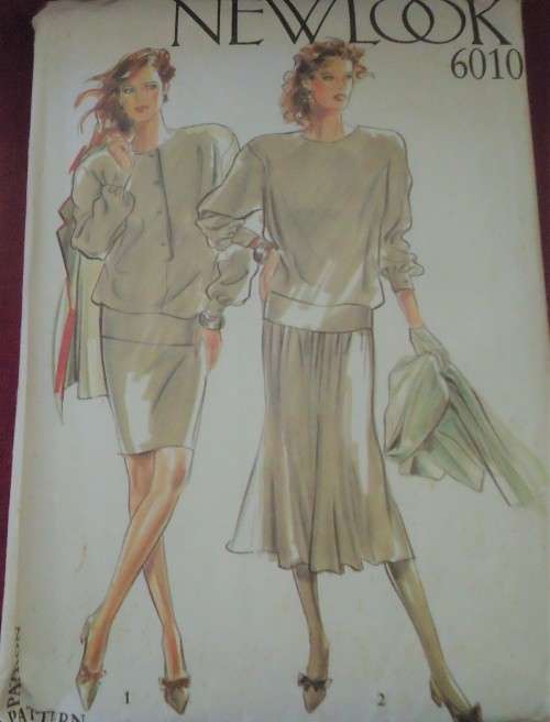 NEW LOOK PATTERNS 6010 TOP + SKIRT  SIX SIZES IN ONE 8 - 18 COMPLETE CUT TO 18