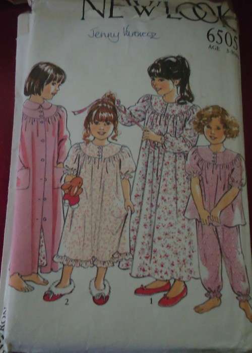 NEW LOOK PATTERNS 6505 KIDDIES PJS AND NIGHTIES EIGHT SIZES IN ONE 3 - 10 YEARS COMPLETE