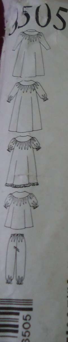 NEW LOOK PATTERNS 6505 KIDDIES PJS AND NIGHTIES EIGHT SIZES IN ONE 3 - 10 YEARS COMPLETE