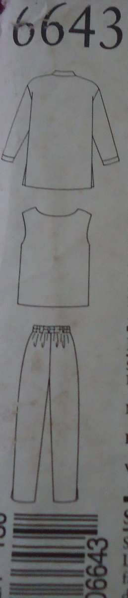 NEW LOOK PATTERNS 6643 CARDIGAN-TOP-PANTS SIX SIZES IN ONE 8 - 18 COMPLETE