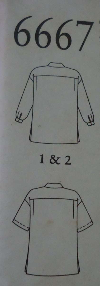 NEW LOOK PATTERNS 6667 OVER SHIRT SIX SIZES IN ONE 8 - 18 COMPLETE-UNDUT-F/FOLDED