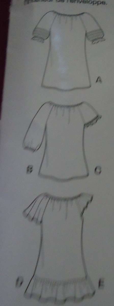 NEW LOOK PATTERNS 6809 SUMMER GYPSY BLOUSES SIX SIZES IN ONE 6 - 16 COMPLETE