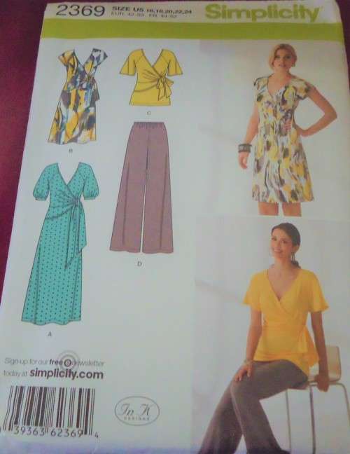 SIMPLICITY PATTERNS 2369 KNIT DRESS, TUNIC &P ANTS  SIZE U5 16 - 24 COMPLETE