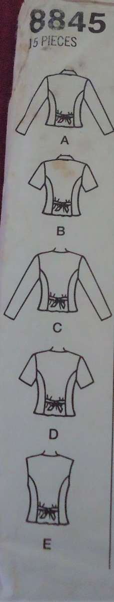 SIMPLICITY PATTERN 8845 SET OF TOPS SIZE H = 6 + 8 + 10 COMPLETE