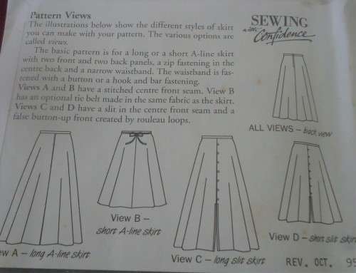 SEWING WITH CONFIDENCE PATTERN 1 - A-LINE SKIRTS - SIZE   8 - 18 COMPLETE & UNCUT