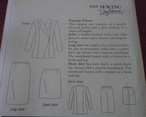 SEWING WITH CONFIDENCE PATTERN 9 - ESSENTIAL SUIT - SIZE 8 - 18 COMPLETE & UNCUT