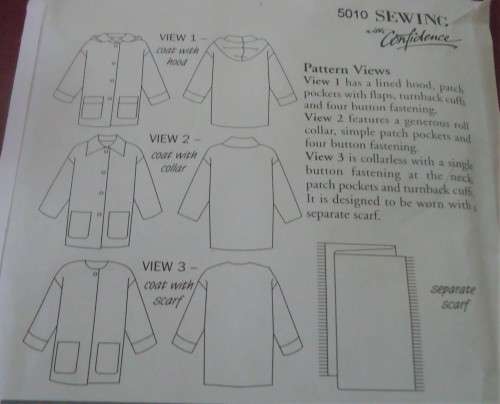 SEWING WITH CONFIDENCE PATTERN 10 - WINTER COAT - SIZE 8 - 18 COMPLETE & UNCUT