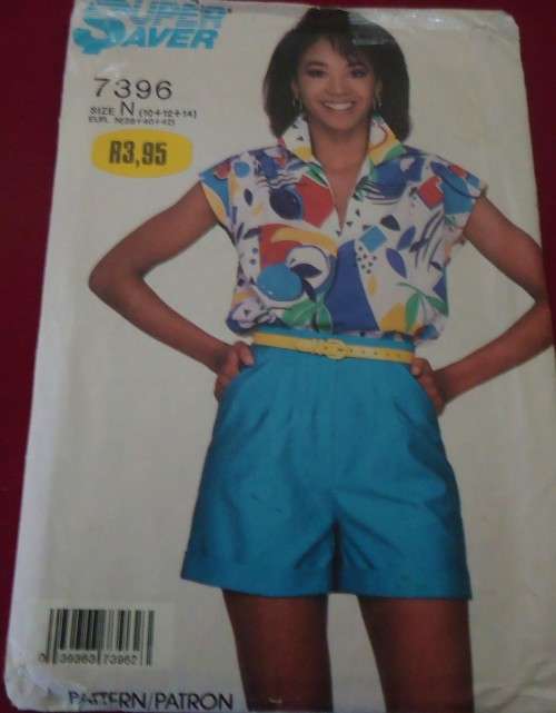 SIMPLICITY PATTERN 7396 TOP & SHORTS SIZE N = 10+12+14 COMPLETE