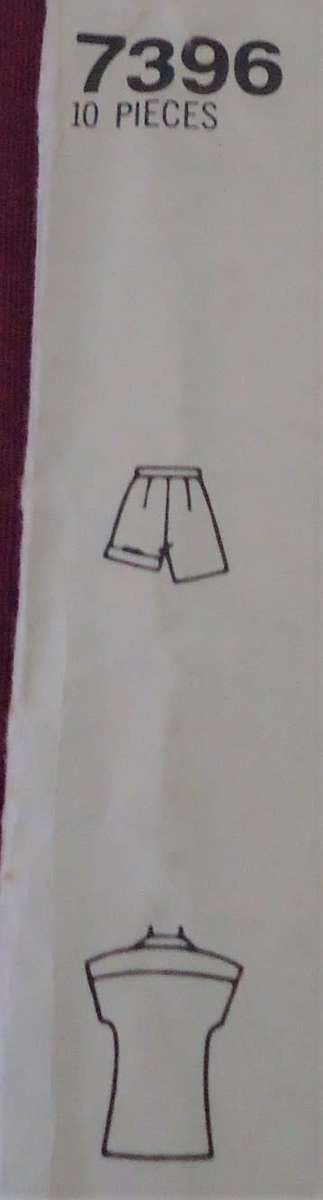SIMPLICITY PATTERN 7396 TOP & SHORTS SIZE N = 10+12+14 COMPLETE