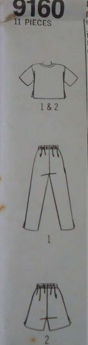 SIMPLICITY PATTERN 9160 PANTS-SHORTS-TOP  SIZE SMALL ( 10 - 12) COMPLETE-UNCUT-F/FOLDED