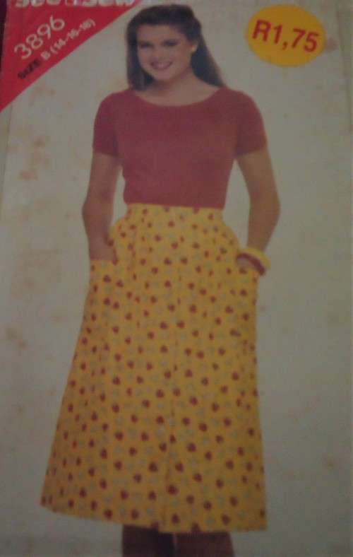BUTTERICK PATTERN 3896 SKIRT & TOP SIZE B = 14 + 16 + 18 COMPLETE -