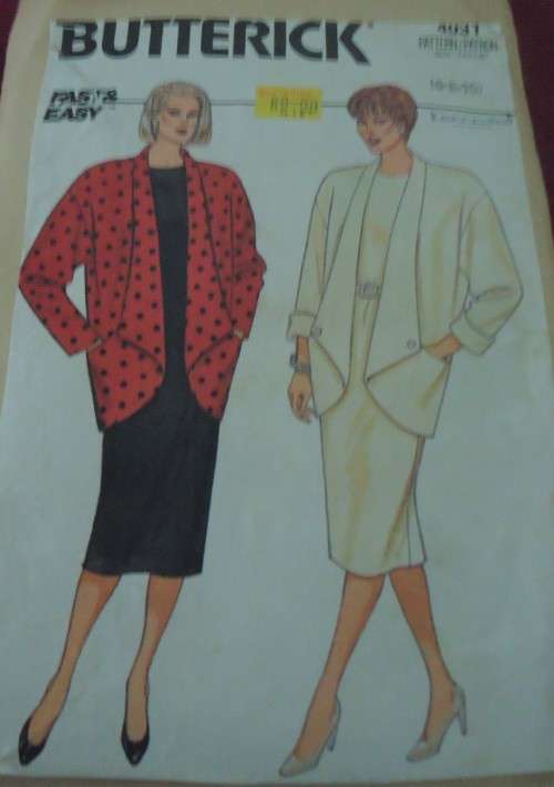 BUTTERICK PATTERN 4031 JACKET & DRESS SIZE 6 + 8 + 10 NO SEWING INSTRUCTIONS