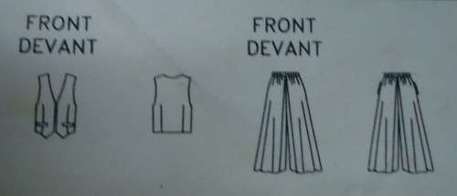 BUTTERICK PATTERN 4961/934 WAISTCOAT & CULOTTES SIZE A  6 + 8 + 10 COMPLETE-UNCUT-F/FOLDED