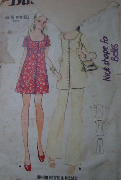 BUTTERICK PATTERN 5591  ONE PIECE DRESS & PANTS SIZE 10 BUST 32 1/2"/83 CM SEE LISTING