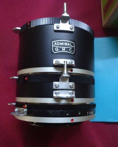 BOXED ADMIRAL AUTOMATIC EXTENSION TUBE SET FOR NIKON F, NIKKORMAT CAMERAS