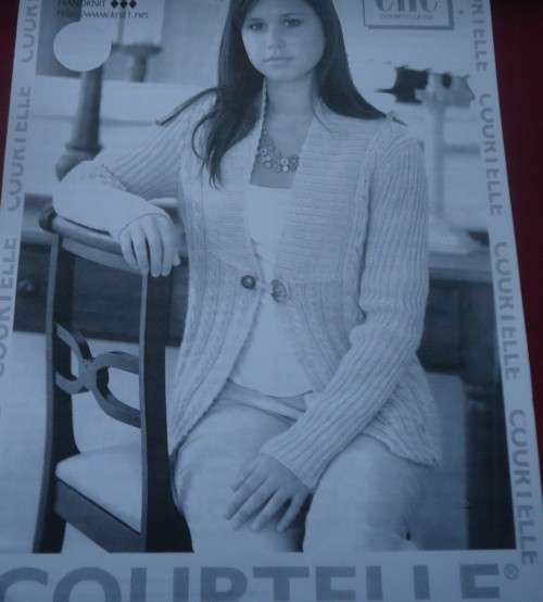 ELLE #6918 CABLED CARDIGAN  TO FIT 72 - 137 CM