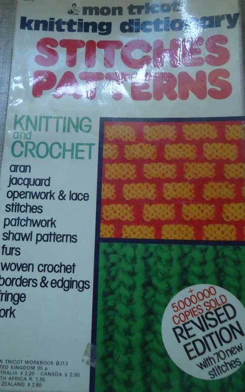 MON TRICOT KNITTING DICTIONARY -STITCHES PATTERNS - 210 A4 PAGES