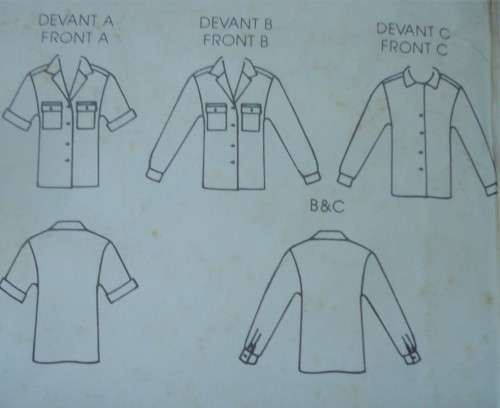 VOGUE PATTERN 9136 BLOUSE WITH VARIATIONS  SIZE 8 + 10 + 12 COMPLETE