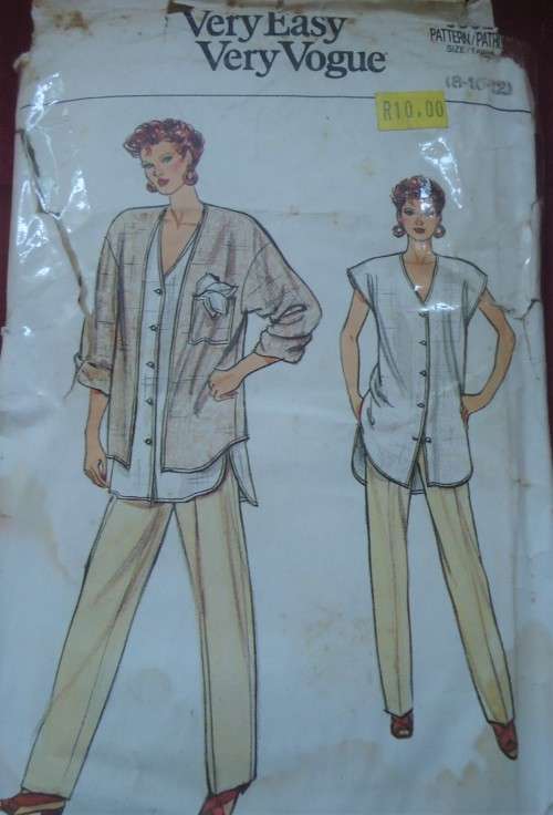 VOGUE PATTERN 9592JACKET, PANTS & TOP SIZE 8 + 10 + 12 COMPLETE