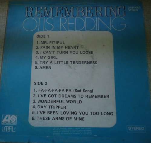 OTIS REDDING - REMEMBERING OTIS REDDING - 1970 ATLANTIC  VINYL LP 2464 003